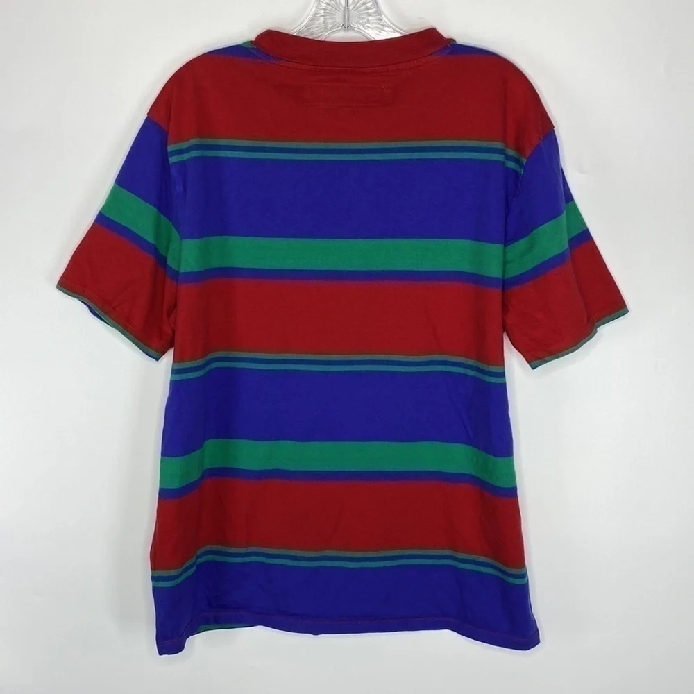 Vintage Guess Originals California Horizontal Multicolor Striped Tshirt Small - Picture 2 of 5